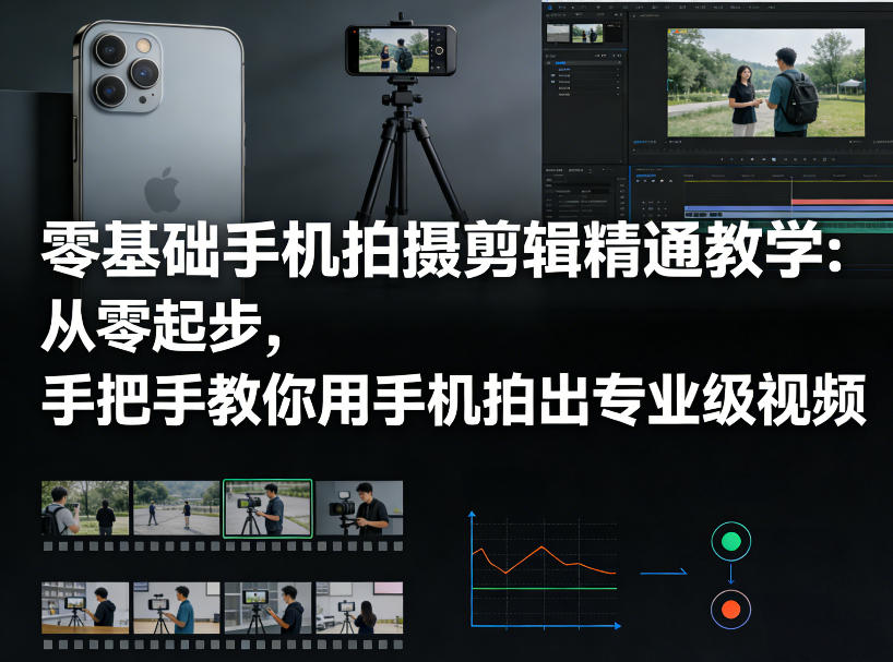 零基础手机拍摄剪辑精通教学：从零起步，手把手教你用手机拍出专业级视频-金鼎聊项目