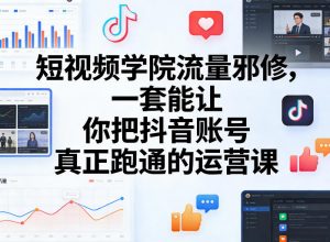 短视频学院流量邪修，一套能让你把抖音账号真正跑通的运营课-金鼎聊项目