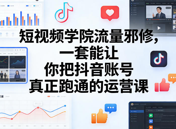 短视频学院流量邪修，一套能让你把抖音账号真正跑通的运营课-金鼎聊项目