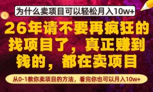 为什么真正賺到钱的都在卖项目，从0-1教你卖项目的方法，看完你也可以月入10w+【揭秘】-金鼎聊项目