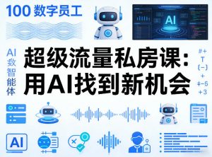 你的AI数字员工100个智能体，超级流量私房课，用AI找到新机会-金鼎聊项目