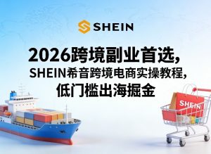 2026跨境副业首选，SHEIN希音跨境电商实操教程，低门槛出海掘金-金鼎聊项目