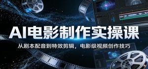 AI电影制作实操课：从剧本配音到特效剪辑，电影级视频创作技巧-金鼎聊项目