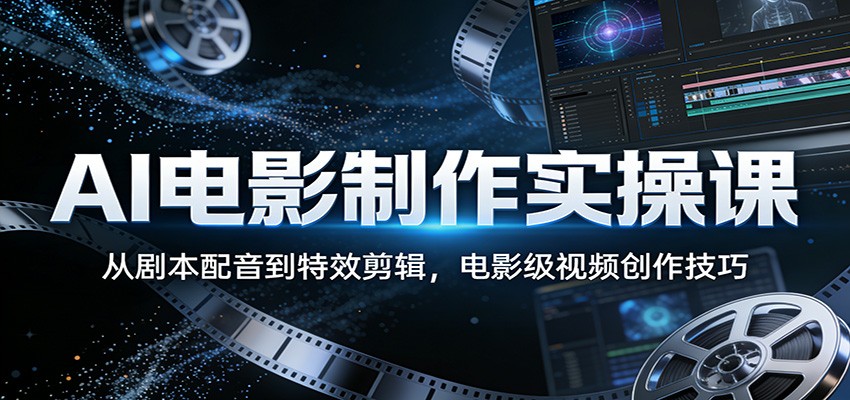 AI电影制作实操课：从剧本配音到特效剪辑，电影级视频创作技巧-金鼎聊项目