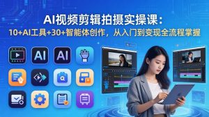 AI 视频剪辑拍摄实操课：10+AI工具+30+智能体创作，从入门到变现全流程掌握-金鼎聊项目