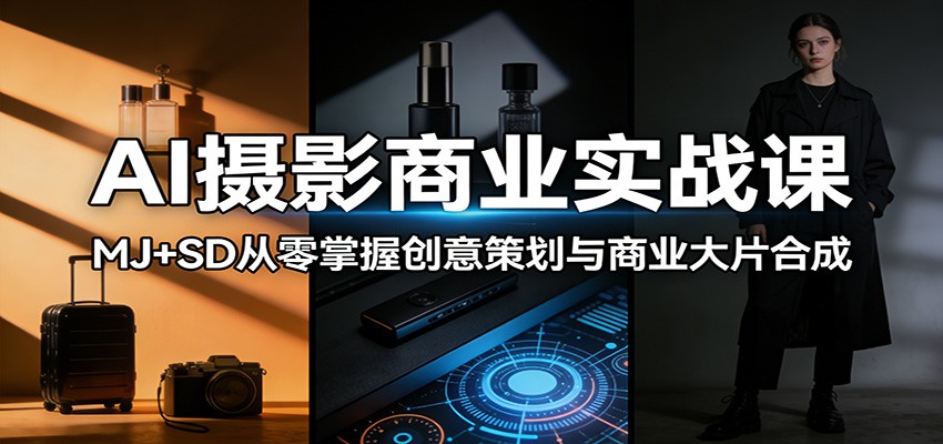 AI摄影商业实战课：MJ+SD从零掌握创意策划与商业大片合成-金鼎聊项目