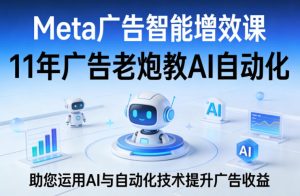 Meta广告智能增效课，11年广告老炮教AI自动化，助您运用AI与自动化技术提升广告收益-金鼎聊项目
