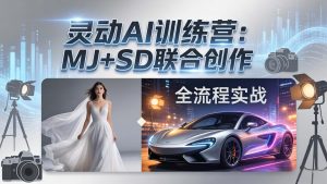 灵动AI训练营-3.0课程：MJ+SD联合创作，从婚纱大片到汽车广告，摄影后期全流程实战-金鼎聊项目