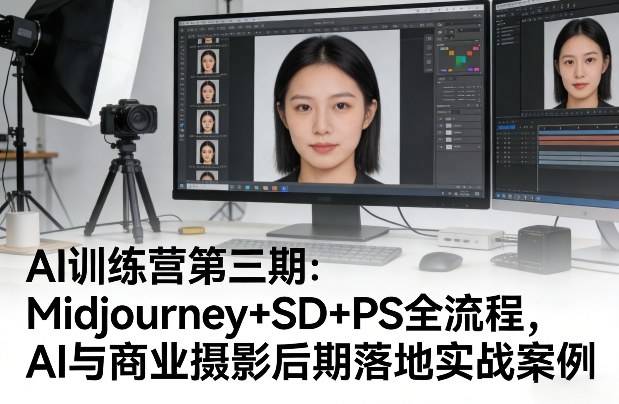 AI训练营第三期：Midjourney+SD+PS全流程，AI与商业摄影后期落地实战案例-金鼎聊项目
