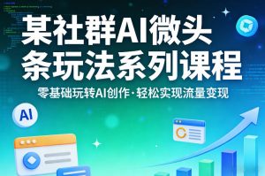 某社群的AI微头条玩法系列课程，零基础玩转AI创作，轻松实现流量变现-金鼎聊项目
