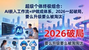 超级个体终极组合：AI嵌入工作流+IP做成体系，2026一起破局，要么升级要么被淘汰-金鼎聊项目