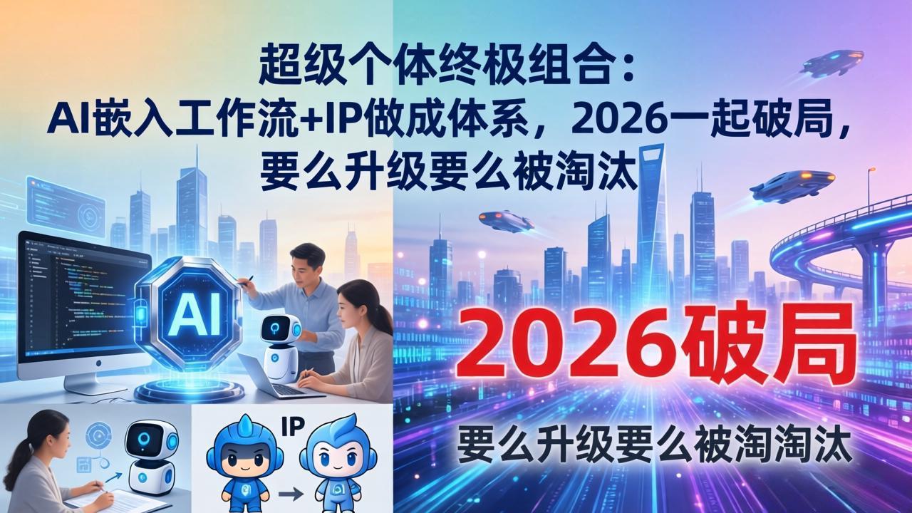 超级个体终极组合：AI嵌入工作流+IP做成体系，2026一起破局，要么升级要么被淘汰-金鼎聊项目