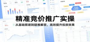 精准竞价推广实操：从基础搭建到疑难解答，高效提升投放效果-金鼎聊项目