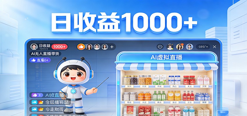 不用露脸不用说话，24小时自动卖货赚钱，全天自动直播，收益看得见-金鼎聊项目