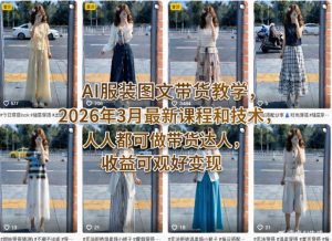 AI服装图文带货教学，2026年3月最新课程和技术，人人都可做带货达人，收益可观好变现-金鼎聊项目