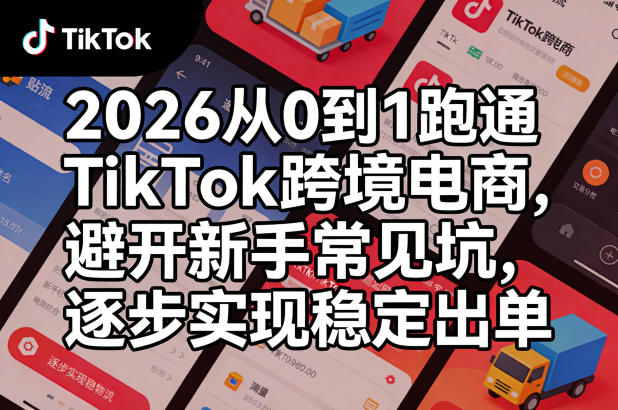 2026从0到1跑通TikTok跨境电商，避开新手常见坑，逐步实现稳定出单-金鼎聊项目