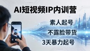 2026AI短视频IP内训营：从素人起号到不露脸带货，3天暴力起号全流程拆解-金鼎聊项目