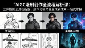 AIGC漫剧创作全流程解析课：三体案例全流程拆解，剧本分镜角色生成到成片一站式掌握-金鼎聊项目