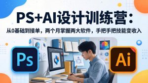 PS+AI设计训练营：从0基础到接单，两个月掌握两大软件，手把手把技能变收入-金鼎聊项目