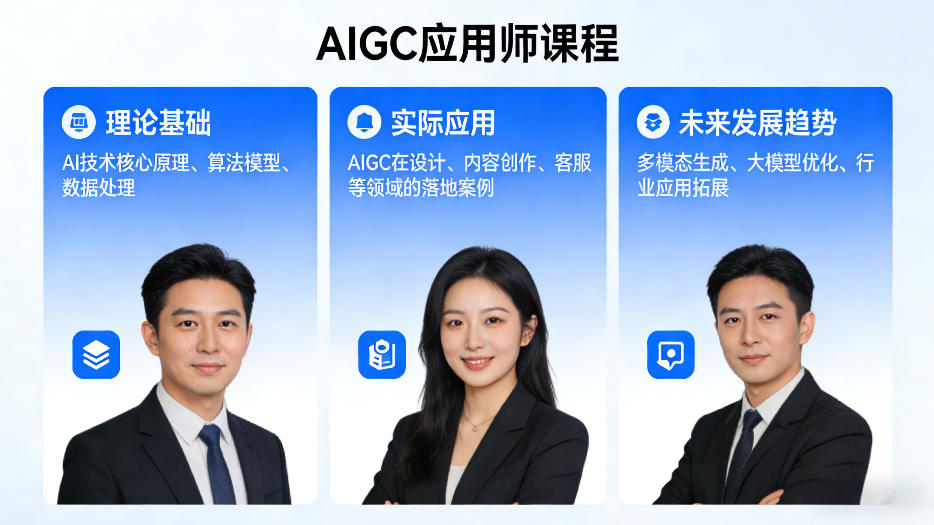 AIGC应用师课程，覆盖了AI技术的理论基础、实际应用、以及未来发展趋势-金鼎聊项目