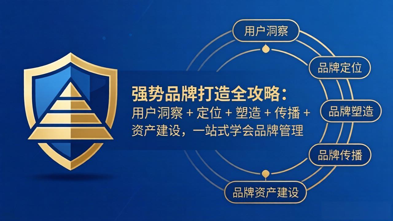 强势品牌打造全攻略：用户洞察 + 定位 + 塑造 + 传播 + 资产建设，一站式学会品牌管理-金鼎聊项目