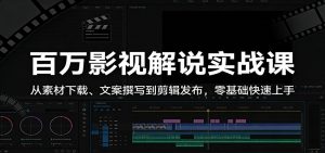 百万影视解说实战课：从素材下载、文案撰写到剪辑发布，零基础快速上手-金鼎聊项目