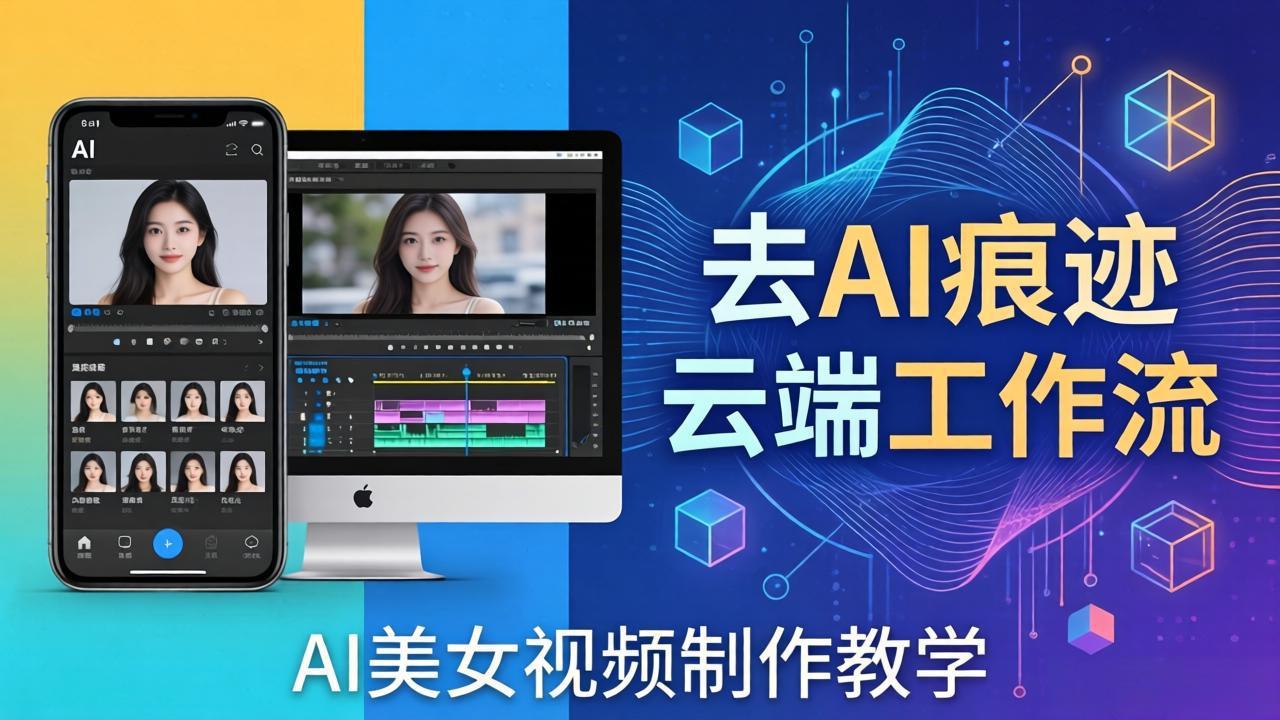 AI美女视频制作教学：去AI痕迹，云端工作流出图，手机电脑均可，不需要配置-金鼎聊项目