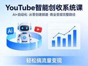 YouTube智能创收系统课，AI+自动化，从零创建YouTube频道并实现商业变现的完整路径，轻松搞流量变现-金鼎聊项目