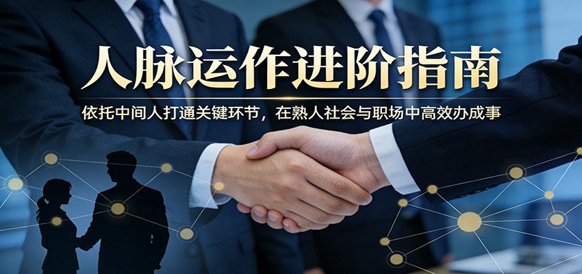 付费文章：人脉运作进阶指南，依托中间人打通关键环节，在熟人社会与职场中高效办成事-金鼎聊项目