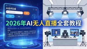 2026年AI无人直播全套教程：OBS安装+软件配置+直播间搭建+话术生成+一键开播实操-金鼎聊项目