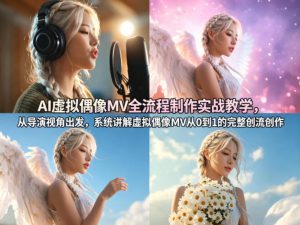 AI虚拟偶像MV全流程制作实战教学，从导演视角出发，系统讲解虚拟偶像MV从0到1的完整创作流程-金鼎聊项目