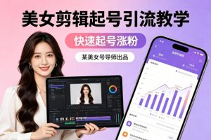 某美女号导师出品:美女剪辑起号引流教学,快速起号涨粉-金鼎聊项目
