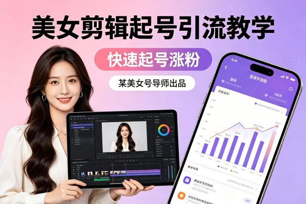 某美女号导师出品：美女剪辑起号引流教学，快速起号涨粉-金鼎聊项目