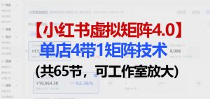 小红书虚拟矩阵4.0技术:单店4带1矩阵(共65节,可工作室放大)-金鼎聊项目