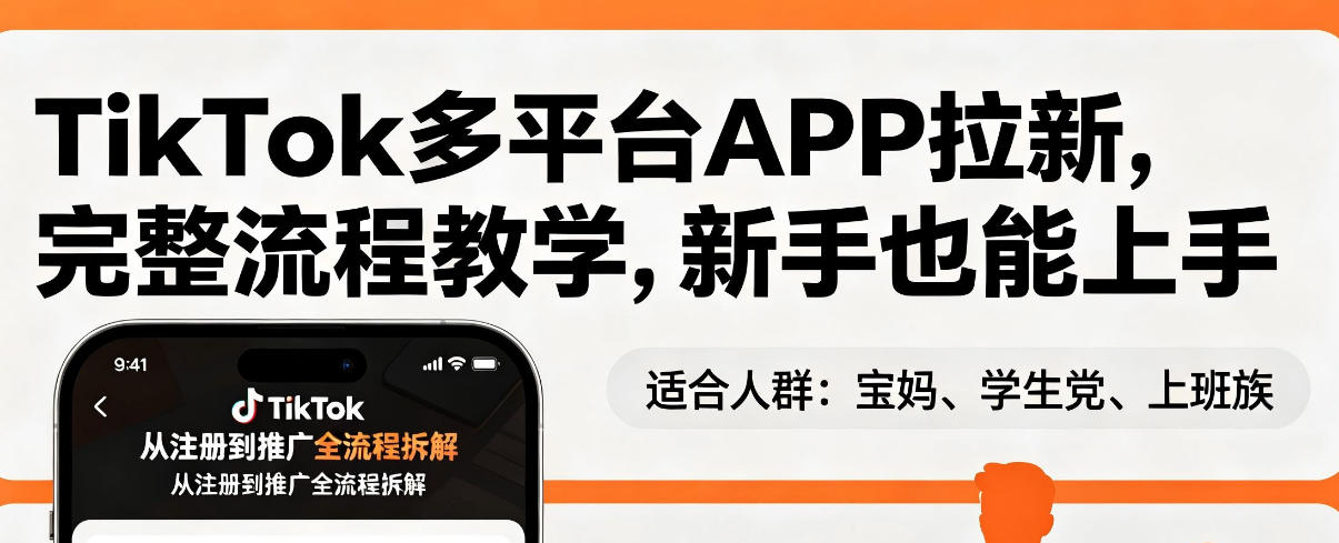 TikTok多平台APP拉新，完整流程教学，新手也能上手，轻松出海搞美金-金鼎聊项目
