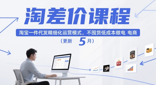淘差价课程，淘宝一件代发精细化运营模式，不囤货低成本做电商(更新26年4月)-金鼎聊项目