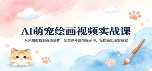 AI萌宠绘画视频实战课：从风格把控到画面创作，配套参考图与提示词，轻松画出治愈萌宠-金鼎聊项目