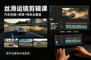 大叔丝滑运镜剪辑课,汽车拍摄+剪辑+特效全覆盖,新手也能拍出电影感-金鼎聊项目