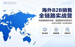 海外B2B销售全链路实战营，快速掌握海外拓客、渠道管理与成单技巧-金鼎聊项目