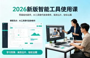 2026新版智能工具使用课，零基础也能学，用AI工具替代复杂操作，高效出片、轻松出圈-金鼎聊项目