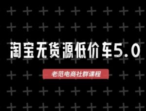 淘宝无货源价车5.0，2026最新VIP淘宝无货源课程，1688代发，蓝海选品，零成本创业首选(更新26年4月)-金鼎聊项目