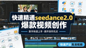 快速精通seedance2.0爆款视频创作，快速产出高清视频，避开大量创作坑点，新手也能快速上手-金鼎聊项目
