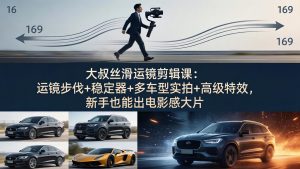 大叔丝滑运镜剪辑课:运镜步伐+稳定器+多车型实拍+高级特效,新手也能出电影感大片-金鼎聊项目