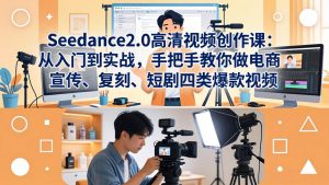 Seedance2.0高清视频创作课:从入门到实战,手把手教你做电商、宣传、复刻、短剧四类爆款视频-金鼎聊项目