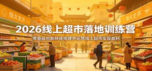 2026线上超市落地训练营,零基础也能快速搭建并运营线上超市实现盈利-金鼎聊项目