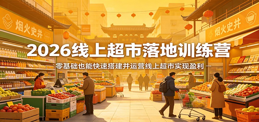 2026线上超市落地训练营，零基础也能快速搭建并运营线上超市实现盈利-金鼎聊项目