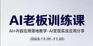 内容AI老板训练课,AI+内容应用落地教学,AI变现的实战应用分享-金鼎聊项目