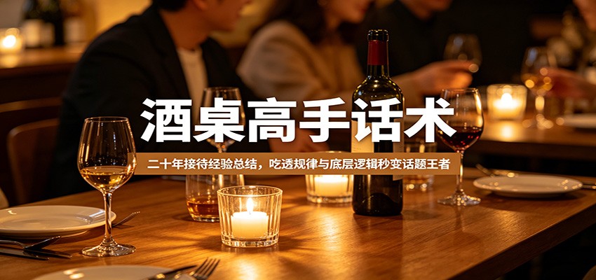酒桌高手话术：二十年接待经验总结，吃透规律与底层逻辑秒变话题王者-金鼎聊项目
