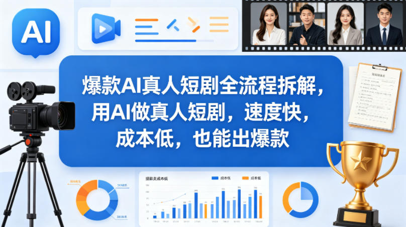 爆款AI真人短剧全流程拆解，用AI做真人短剧，速度快，成本低，也能出爆款-金鼎聊项目