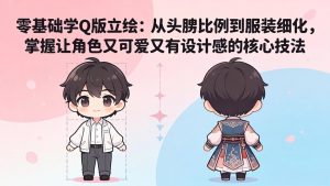 零基础学Q版立绘：从头身比例到服装细化，掌握让角色又可爱又有设计感的核心技法-金鼎聊项目